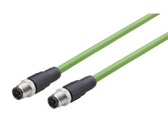 Endüstriyel ethernet kablosu, x2 4 pin M12 fiş, 5m kablo