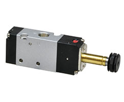 V52 serisi hat içi solenoid valf, G3/8, 3/2, NC, solenoid pilot / yay dönüşlü