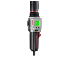 Excelon Plus filtre/regülatör, G3/4, 40 µm, 0,3-4 bar, otomatik tahliye, entegre elektronik basınç sensörü