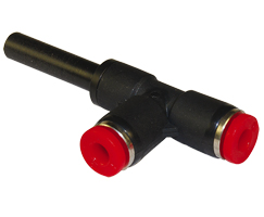 Pneufit C geçmeli bağlantı parçası, yan gövde, T, 8 mm, 8 mm