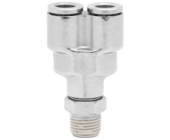 Pneufit 10 geçmeli bağlantı parçası, döner adaptör, Y, R1/8, 6mm