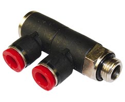 Pneufit C geçmeli bağlantı parçası, 2x döner adaptör, dirsek, G1/4, 6mm