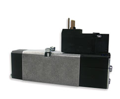 Mini ISO solenoid valf boyutu 26 mm, 5/2, solenoid pilot / yay geri dönüşlü