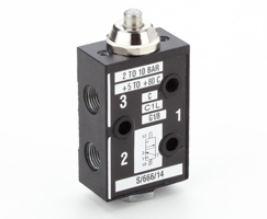 S/666 mekanik uyarılı valf, G1/8, 3/2, NC, piston / yay geri dönüşlü