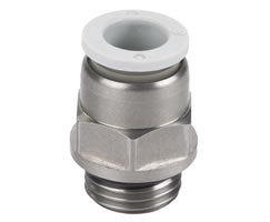 Pneufit E geçmeli bağlantı parçası, adaptör, düz, M5, 6mm