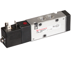 V61 serisi hat içi solenoid valf, G1/4, 5/2, solenoid pilot / yay geri dönüşlü