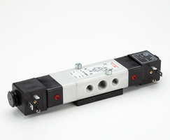 97100 serisi Namur arayüzlü solenoid valf, 1/4 NPT, 5/2 veya 3/2, solenoid pilot / solenoid pilot