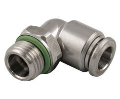 Pneufit S paslanmaz çelik geçmeli bağlantı parçası, düz hatlı döner adaptör, dirsek, G1/2, 12 mm