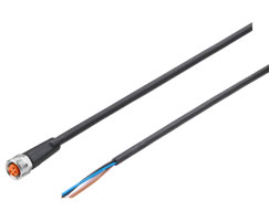 Konektör kablosu, 4 pinli M8 soket, açık uçlu, 3m kablo