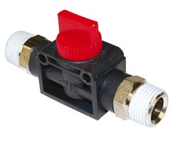 Pneufit C 3/2 shut-off valve, straight, R3/8