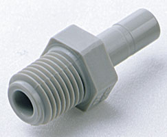 Pneufit D asetal geçmeli bağlantı parçası, gövde adaptörü, düz, 1/4 NPT, 3/8