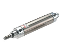 Roundline double acting cylinder, side port, flat end, 25mm diameter, 15mm stroke