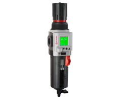 Excelon Plus filtre/regülatör, G3/8, 40μm, 0,3-4 bar, manuel boşaltma, entegre elektronik basınç sensörü