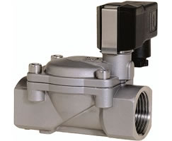 Dolaylı solenoidle çalıştırılan pistonlu valf, G1/2, 2/2, NC, solenoid pilot / solenoid pilot