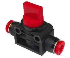 Pneufit C 3/2 shut-off valve, straight, 12mm