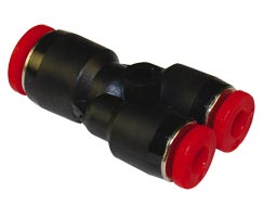 Pneufit C geçmeli bağlantı, eşit olmayan rakor, Y, 8mm, 10mm