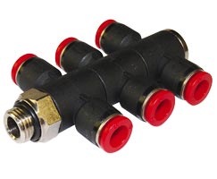 Pneufit C geçmeli bağlantı parçası, 3x üniversal adaptör, tişört, G1/8, 10mm