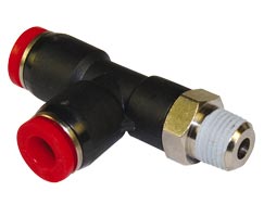 Pneufit C geçmeli bağlantı parçası, yandan döner adaptör, T parça, R1/8, 8 mm