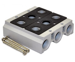 5 yollu vanalar için V52 serisi manifold, 2 istasyon, G3/8