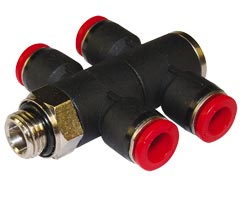 Pneufit C geçmeli bağlantı parçası, 2x üniversal adaptör, tişört, G1/8, 10mm