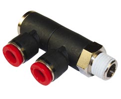 Pneufit C geçmeli bağlantı parçası, 2x döner adaptör, dirsek, R1/2, 6mm