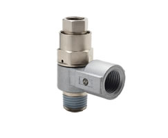 Pneufit 10 pilot operated check valve, elbow, R1/2, Rc1/2, Rc1/4