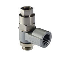 Pneufit 10 pilot operated check valve, elbow, G1/4, G1/4, G1/8