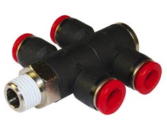 Pneufit C geçmeli bağlantı parçası, 2x üniversal adaptör, tişört, R1/8, 6mm