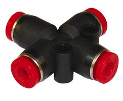 Pneufit C geçmeli bağlantı elemanı, rakor, çapraz, 6mm