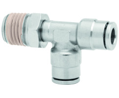 Pneufit 10 geçmeli bağlantı parçası, yandan döner adaptör, T parça, R1/8, 8 mm