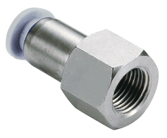 Pneufit M geçmeli bağlantı parçası, dişi adaptör, düz, R1/8, 4mm