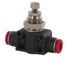 Pneufit C inline flow regulator, straight, 8mm