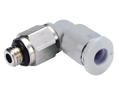 Pneufit M geçmeli bağlantı parçası, döner adaptör, dirsek, R1/8, 6mm