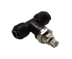 Pneufit D acetal flow regulator, bulkhead, straight, 6mm