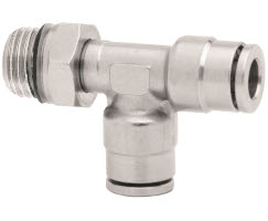 Pneufit 10 geçmeli bağlantı parçası, yandan döner adaptör, T parça, M5, 4 mm