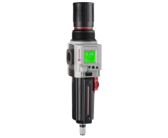 Excelon Plus filtre/regülatör, 3/8 PTF, 40μm, 0,3-10 bar, otomatik tahliye, entegre elektronik basınç sensörü