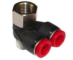 Pneufit C geçmeli bağlantı parçası, üst port branşman adaptörü, dirsek, R1/4, R1/4, 8mm