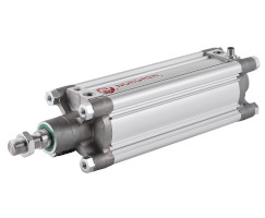 ISOLine profilli çift etkili silindir, konum sensörlü, 100 mm çap, 125 mm strok