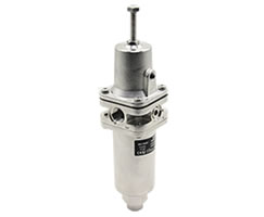 B52 Series stainless steel filter/regulator, 1/4 NPT, 5µm, 0.5-10 bar, manual drain, without gauge